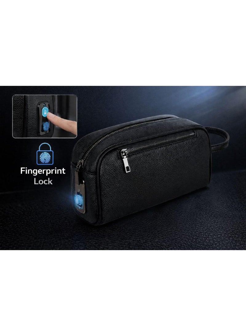 Unisex Smart Fingerprint Lock Hand bag with Anti-Theft Technology - 3-Zipper Security, 10-Fingerprint Capacity, Handle , Compatible with Smartphones/Tablets/Laptops - Image 2